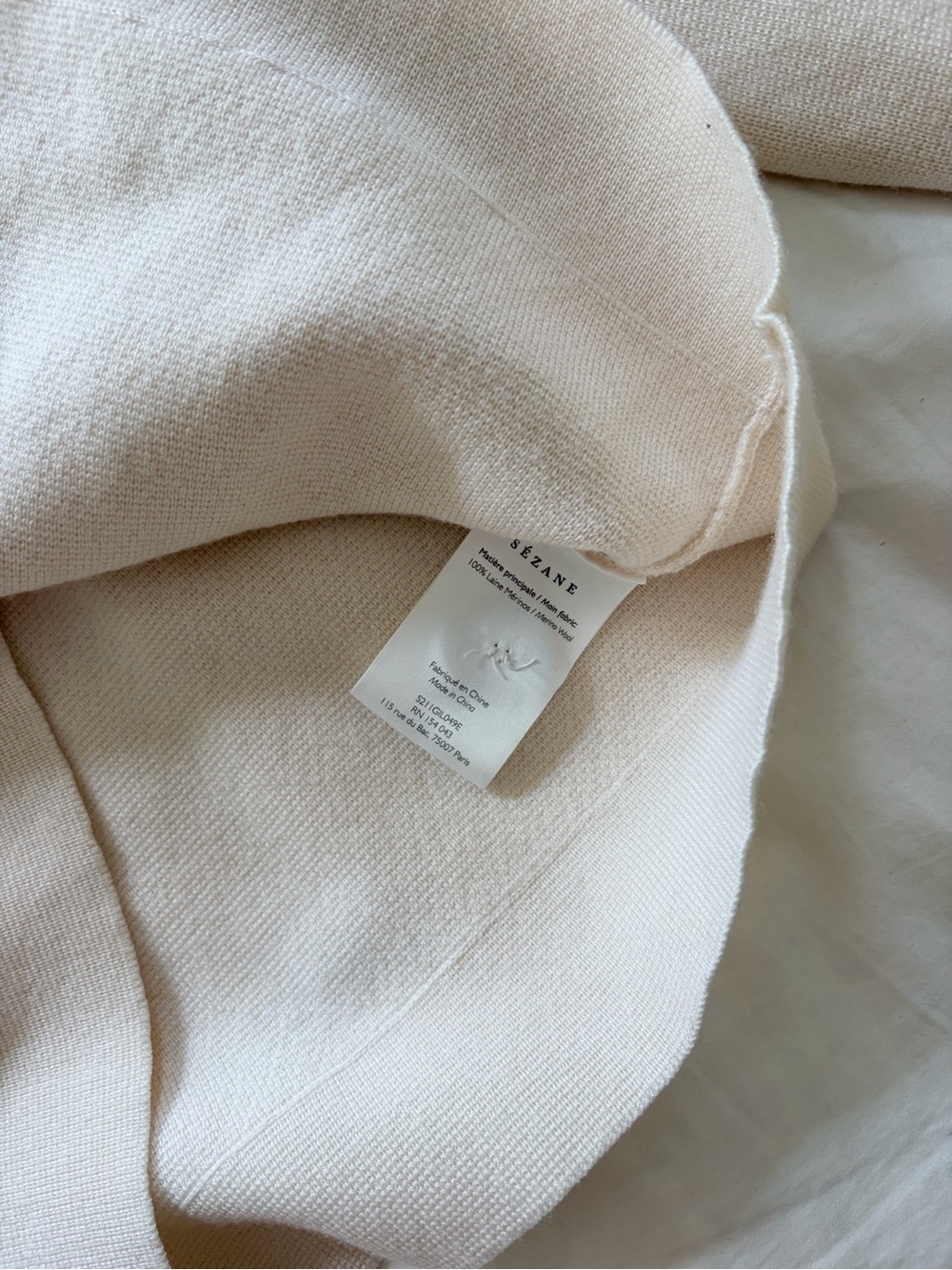 Sezane // Betty Cardigan Ecru Merino Wool - Picture 7 of 7